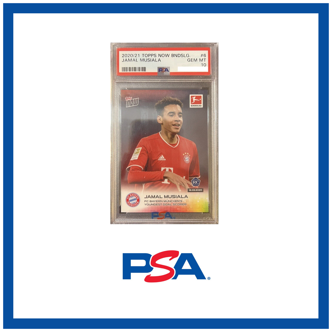 2020-21 Topps Now Bundesliga Jamal Musiala #6 Rookie PSA 10