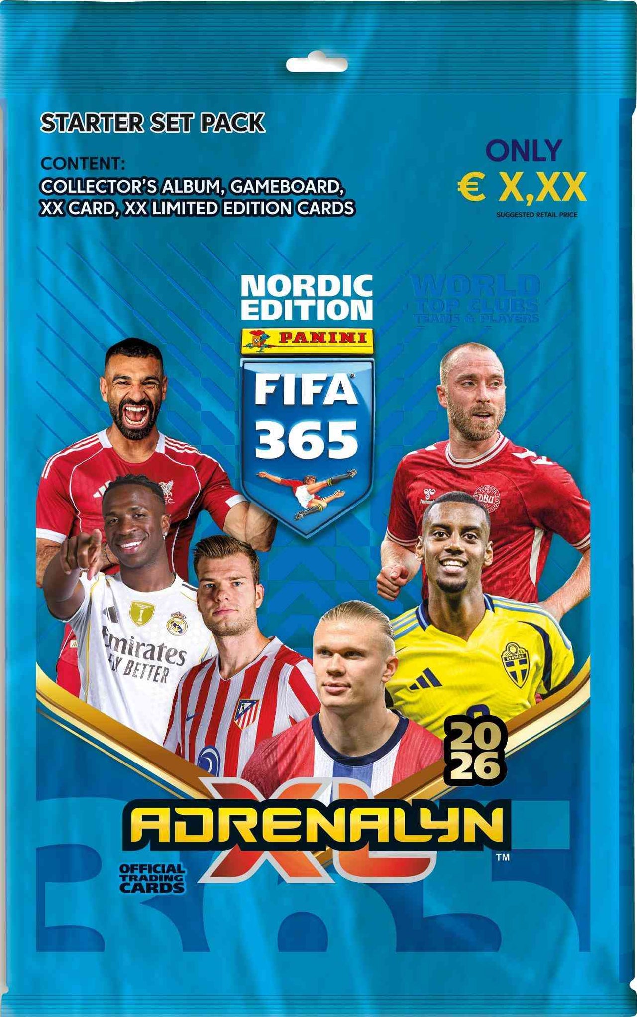 FIFA 365 Adrenalyn XL 2026 Starter Pack – Panini Premium Pack + 6 Kaarten + 4 Limited Editions Nordic