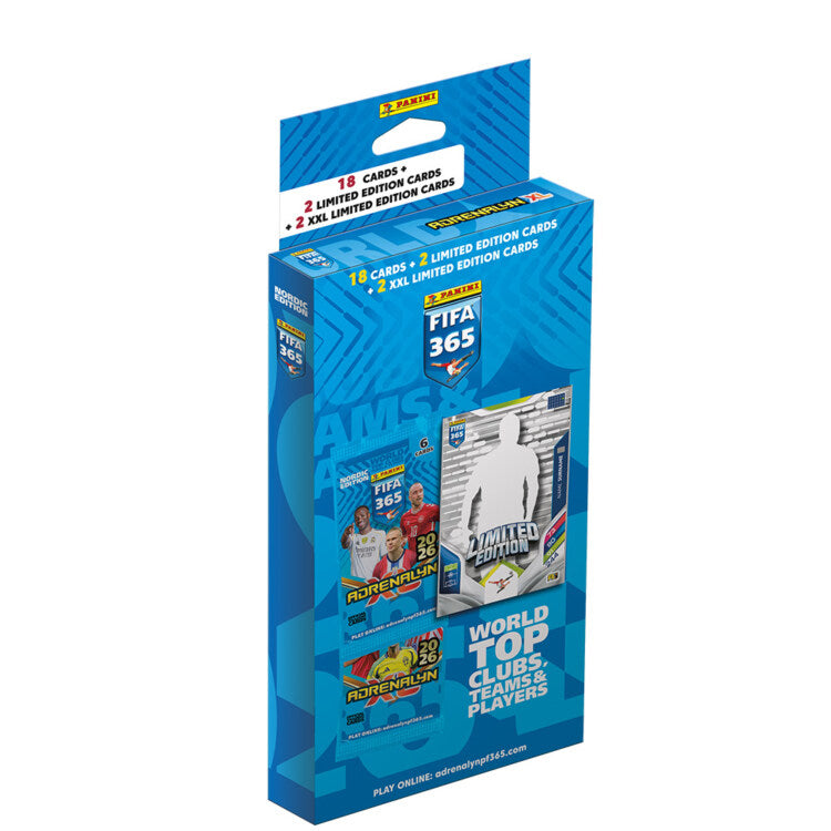 FIFA 365 Adrenalyn XL 2026 Blister – Panini (18 Kaarten + 2 Limited Editions + Coin Card)
