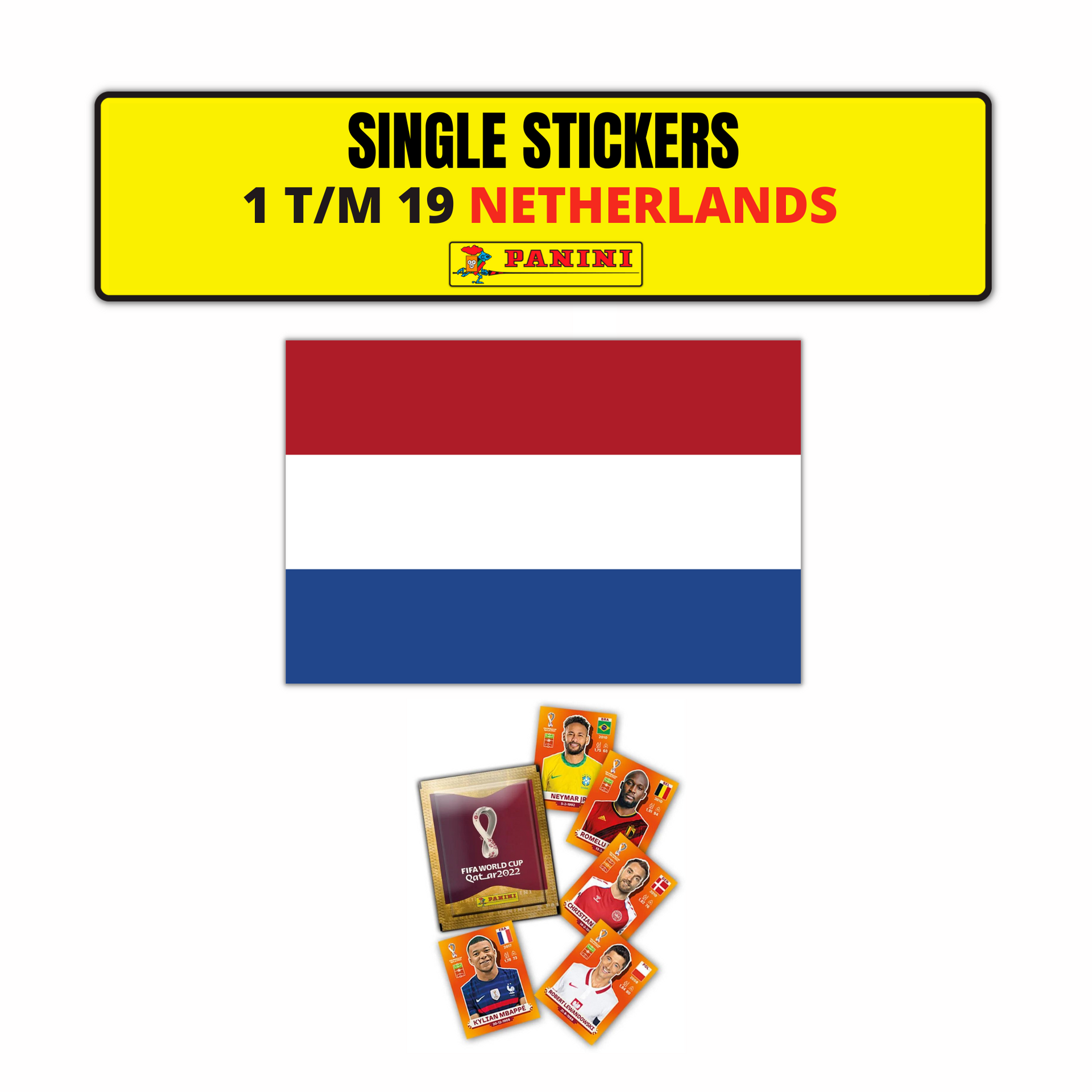TEAM NETHERLANDS ORANGE SINGLE STICKERS - PANINI FIFIA QATAR 2022