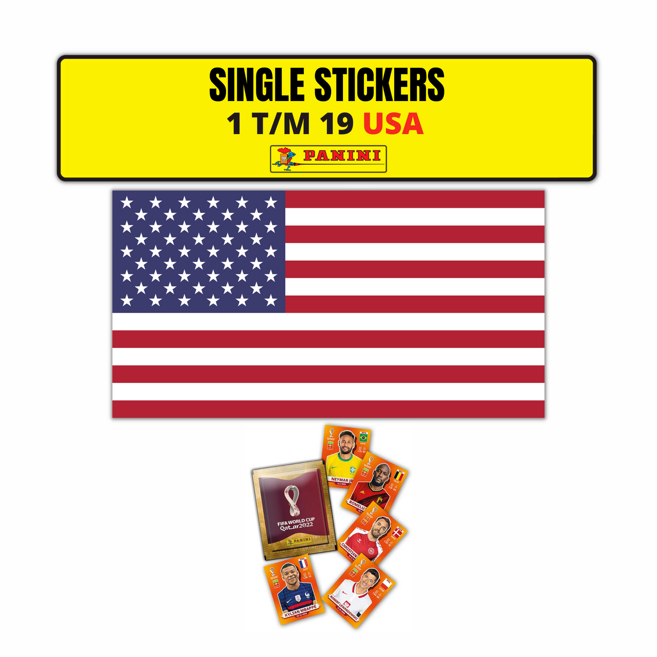 TEAM USA ORANGE SINGLE STICKERS - PANINI FIFIA QATAR 2022