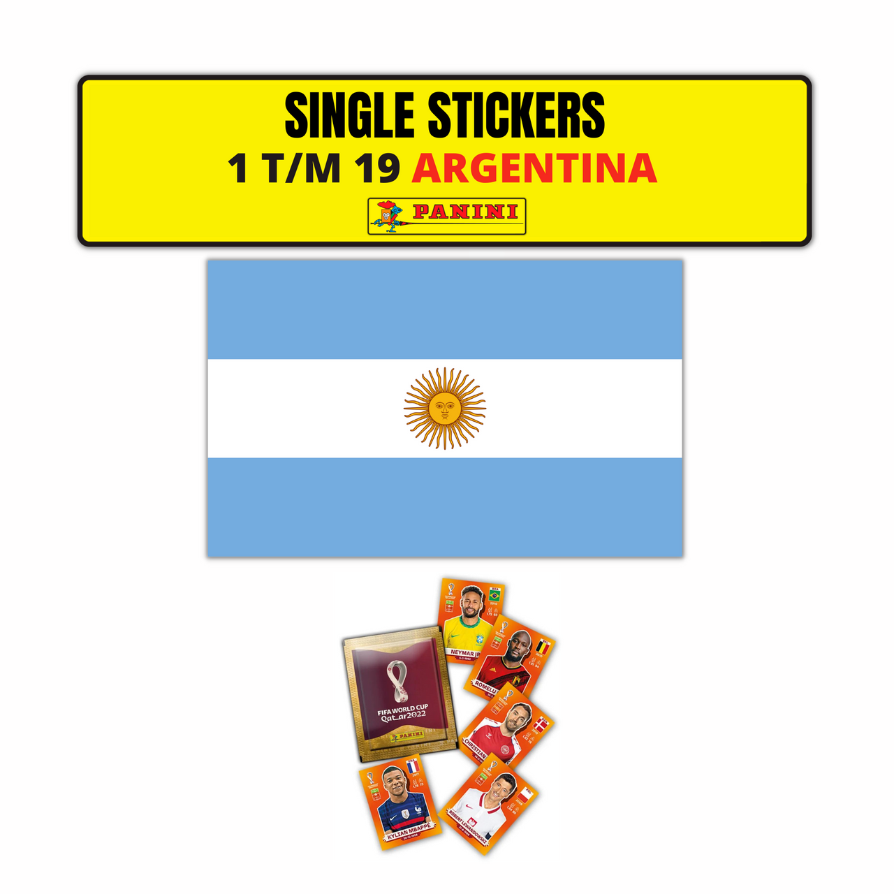 TEAM ARGENTINA ORANGE SINGLE STICKERS - PANINI FIFIA QATAR