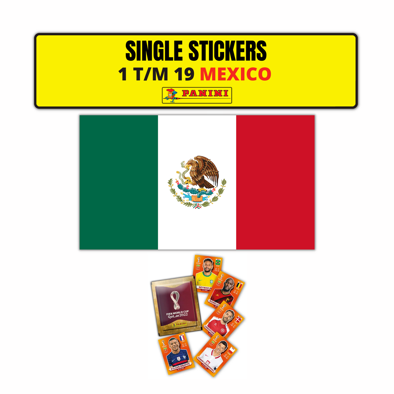 TEAM MEXICO ORANGE SINGLE STICKERS - PANINI FIFIA QATAR 2022