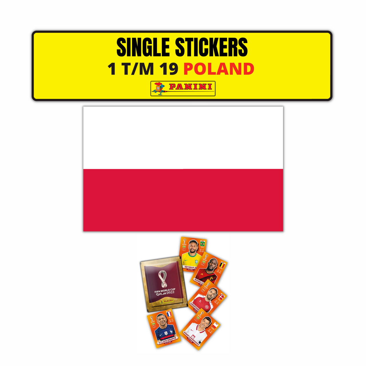 TEAM POLAND ORANGE SINGLE STICKERS - PANINI FIFIA QATAR 2022