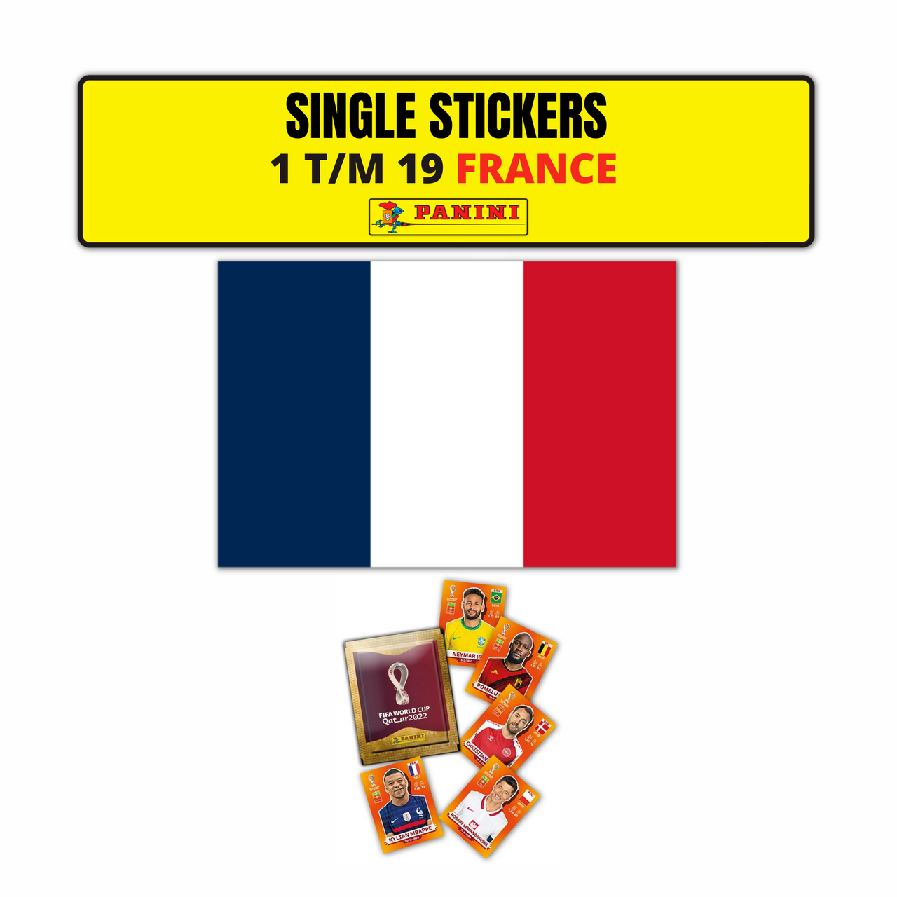 TEAM FRANCE ORANGE SINGLE STICKERS - PANINI FIFIA QATAR 2022