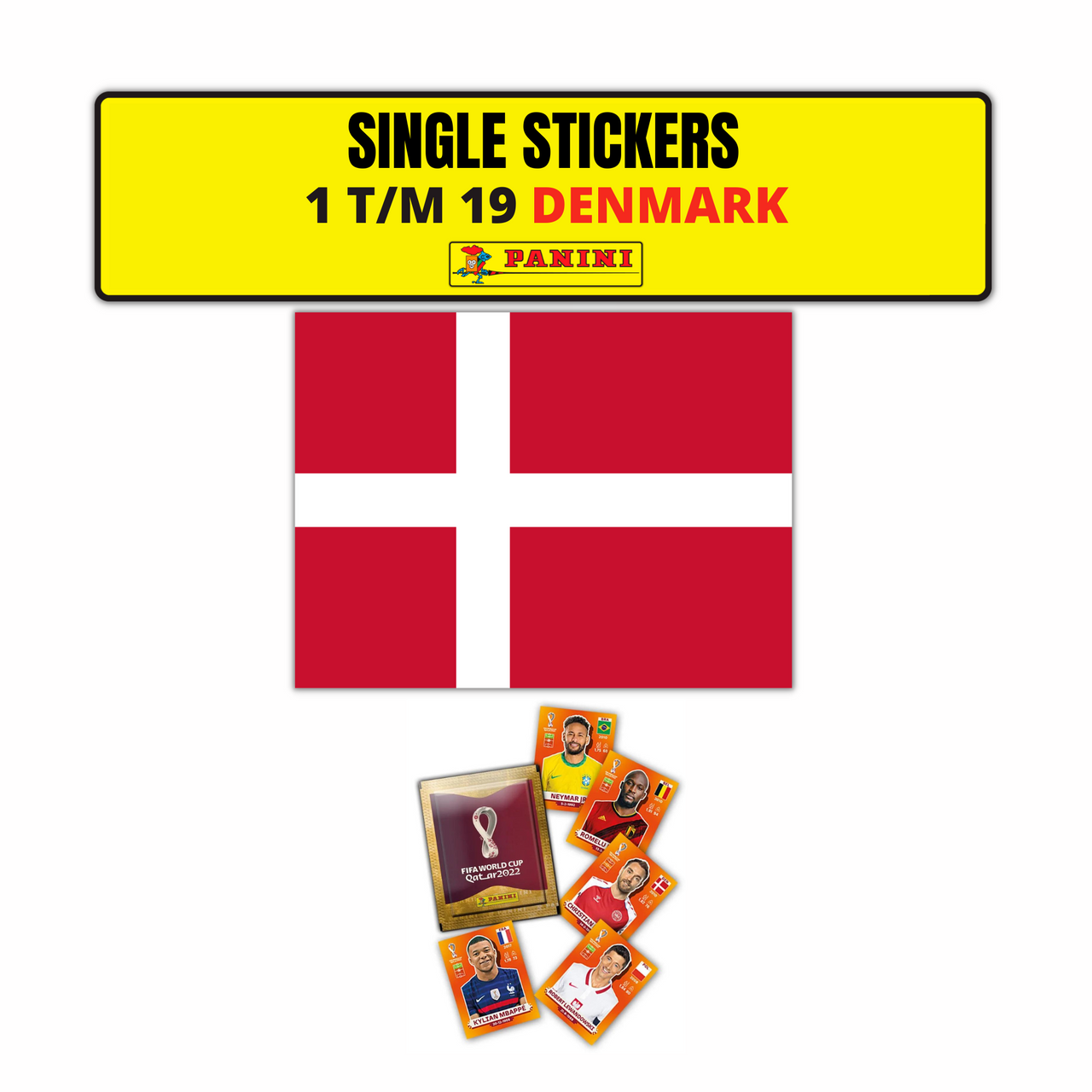 TEAM DENMARK SINGLE STICKERS - PANINI FIFIA QATAR 2022