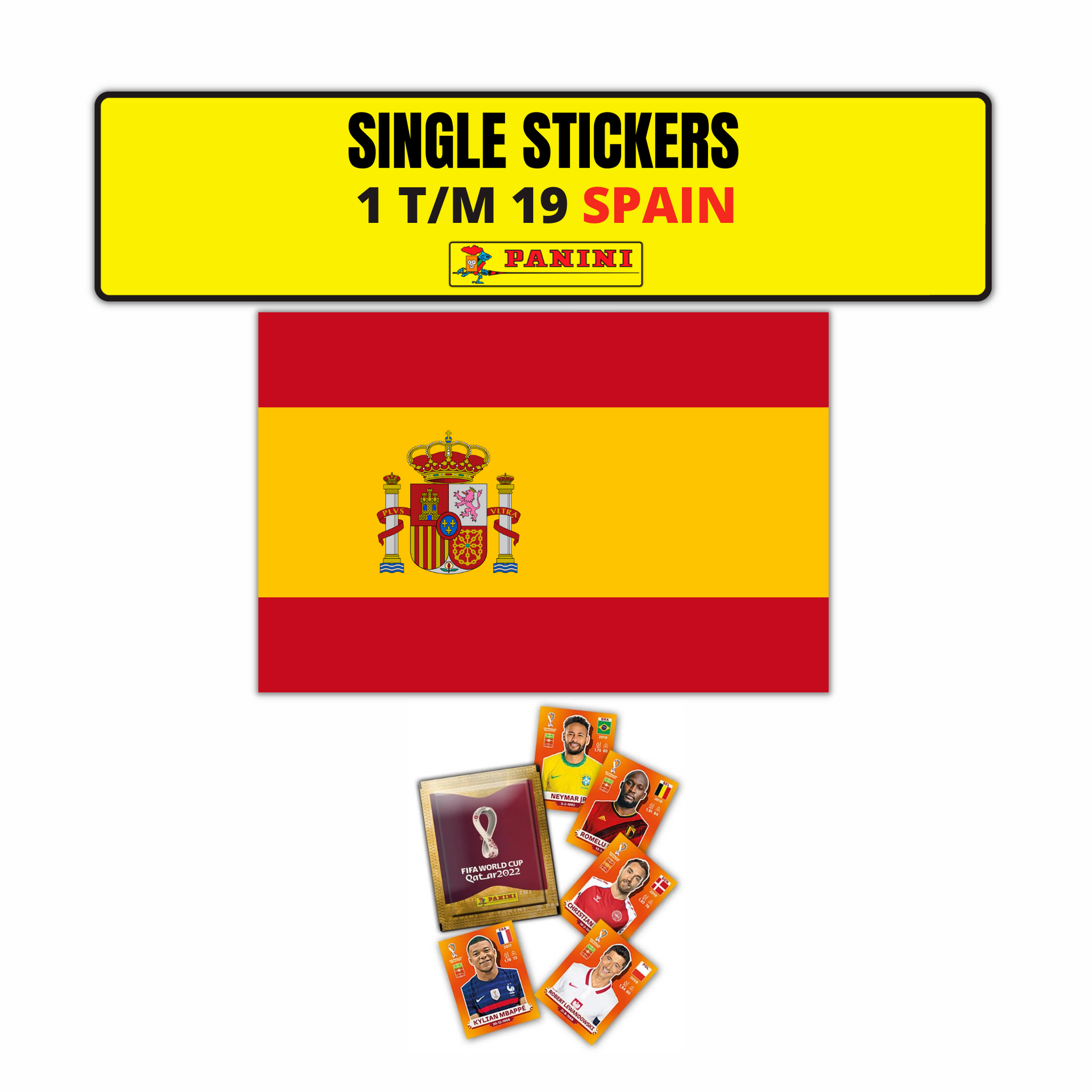 TEAM SPAIN SINGLE STICKERS - PANINI FIFIA QATAR 2022ui