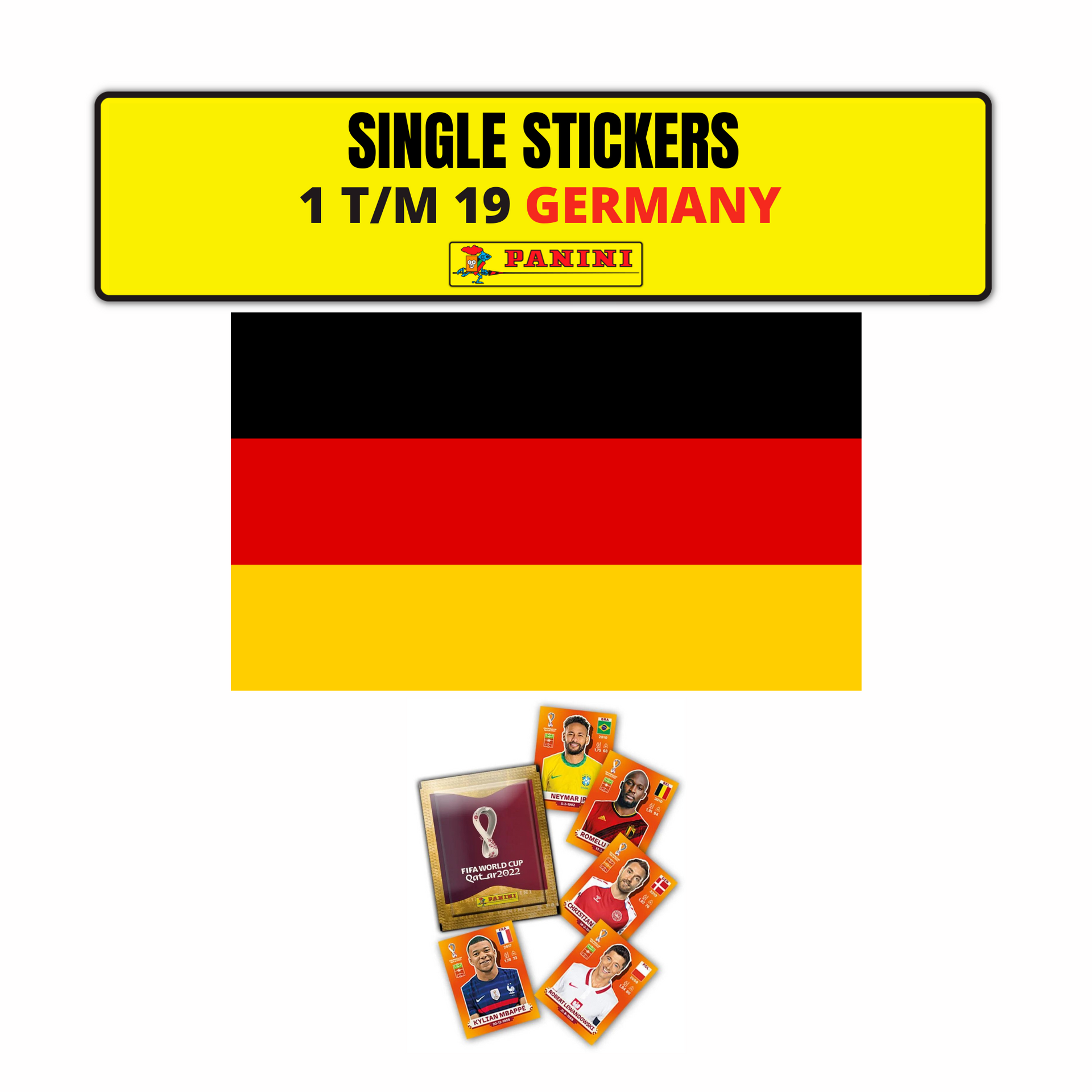 TEAM GERMANY SINGLE STICKERS - PANINI FIFIA QATAR 2022
