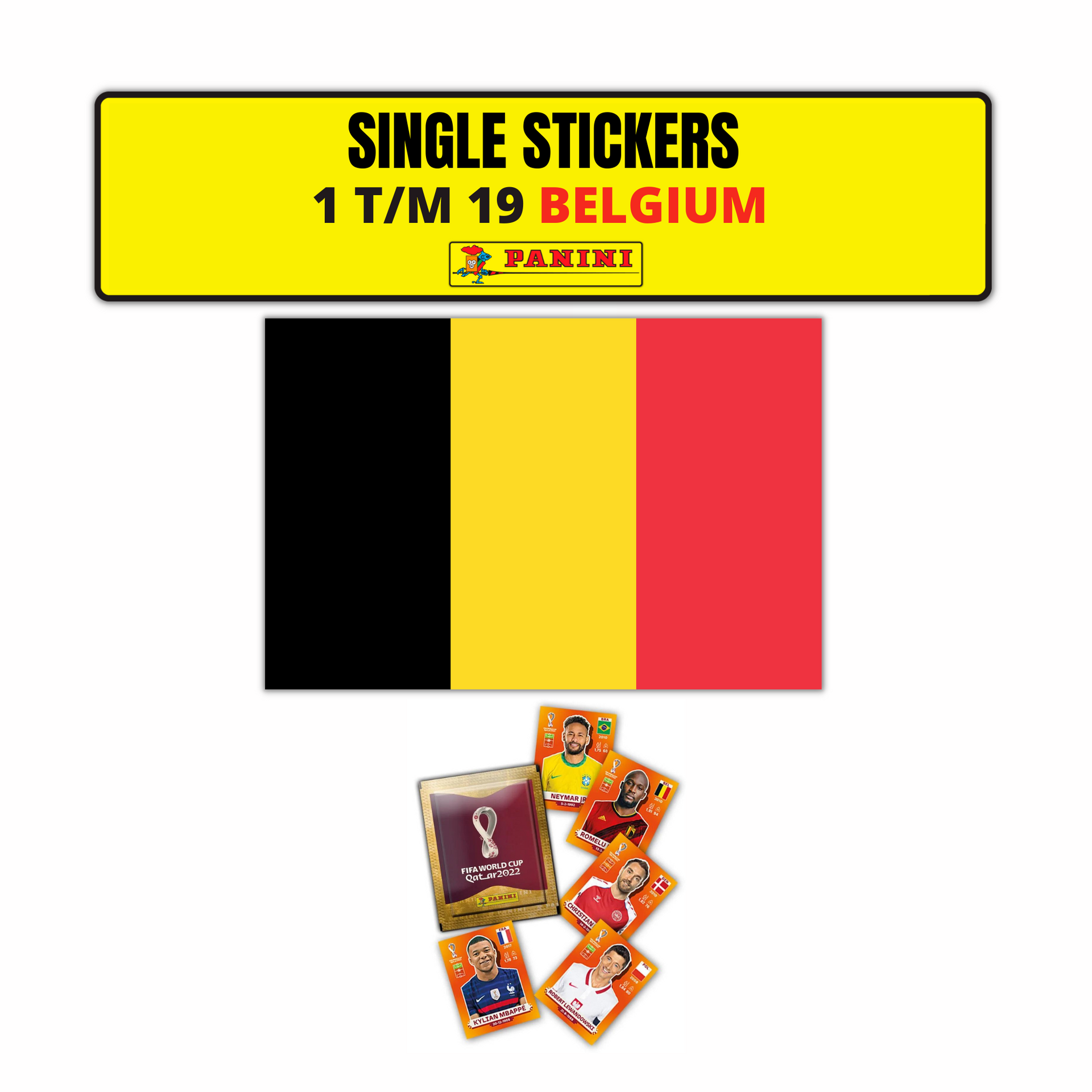 TEAM BELGIUM ORANGE SINGLE STICKERS - PANINI FIFIA QATAR 2022