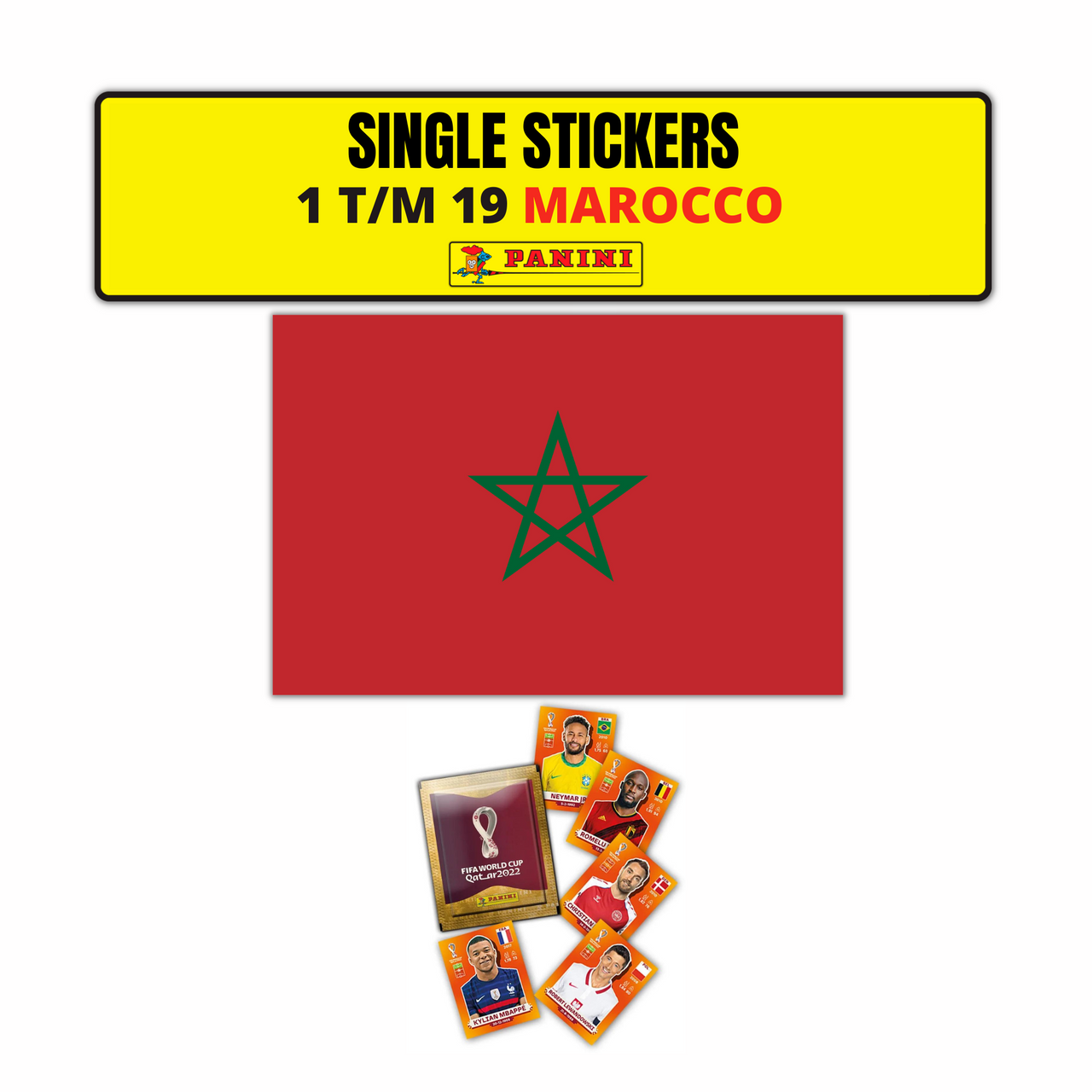 TEAM MAROCCO ORANGE SINGLE STICKERS - PANINI FIFIA QATAR 2022