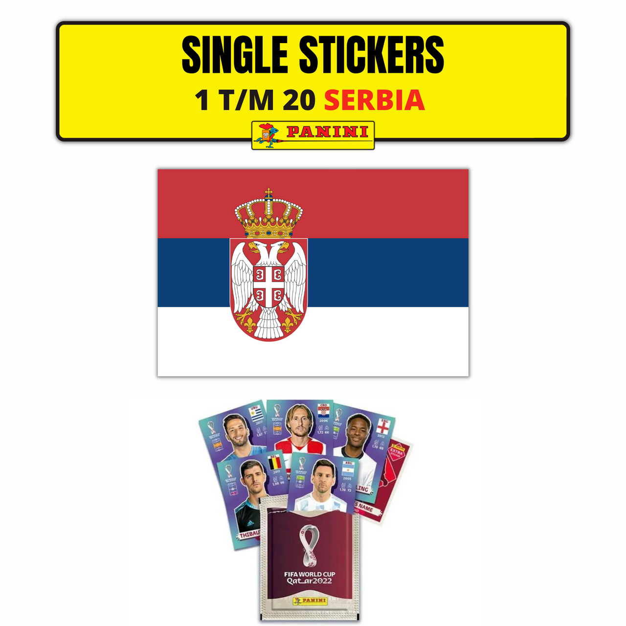 TEAM SERBIA SINGLE STICKERS - PANINI FIFIA QATAR 2022