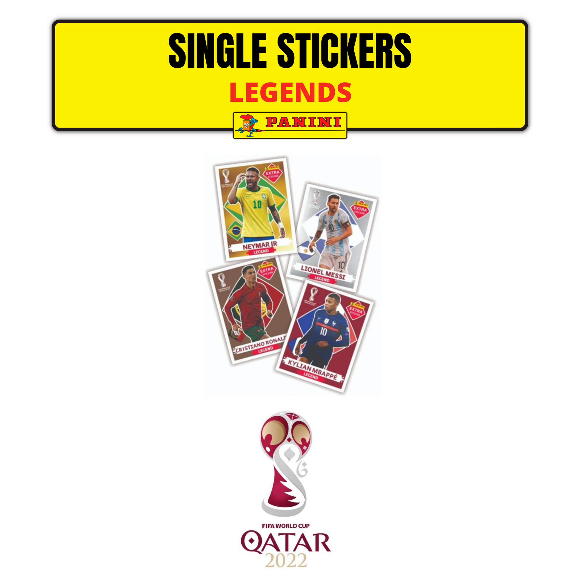 Panini Qatar World Cup Extra Sticker 2022 Legend Neymar Jr Bronze