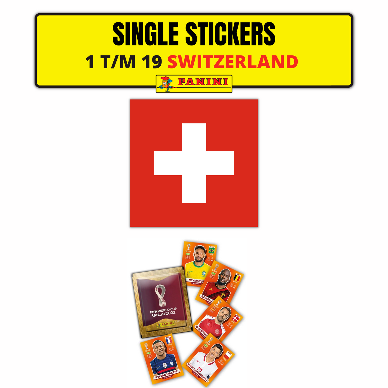 TEAM SWITZERLAND ORANGE SINGLE STICKERS - PANINI FIFIA QATAR 