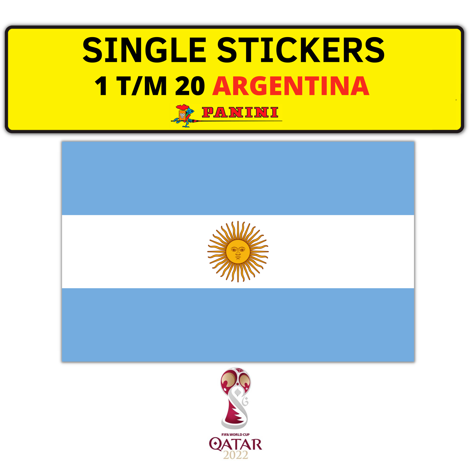 PANINI FIFIA WORLD CUP QATAR 2022 STICKERS ARGENTINA
