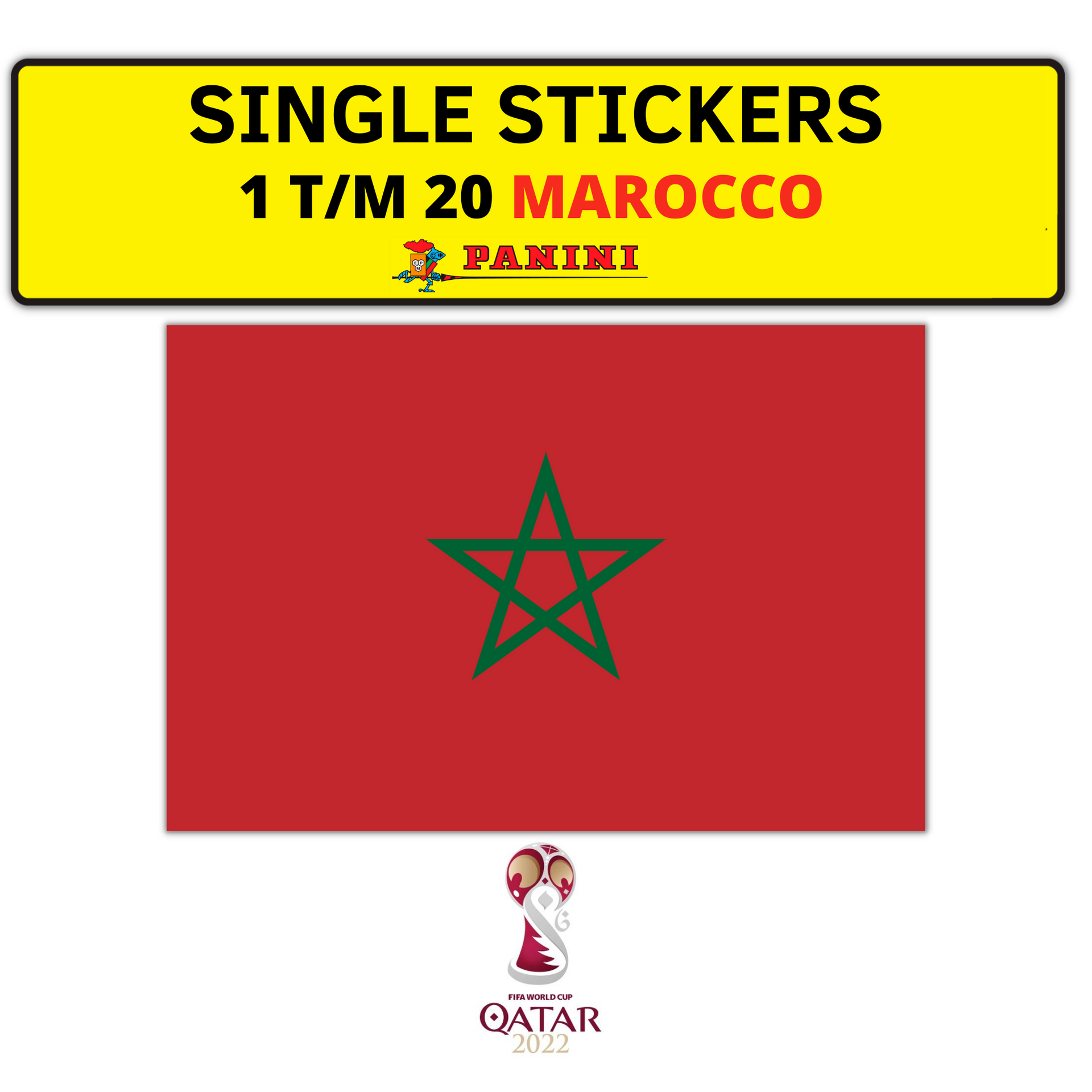 PANINI FIFIA WORLD CUP QATAR 2022 STICKERS MAROCCO
